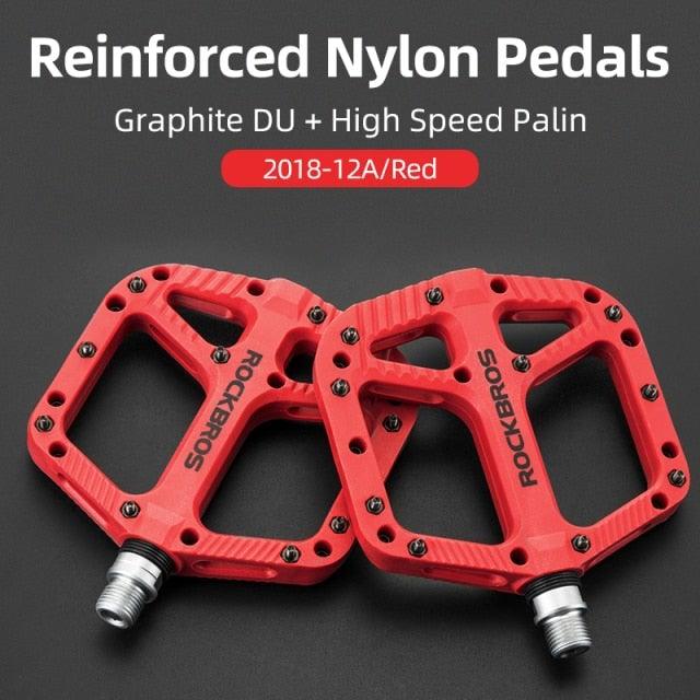 Ultralight Seal Bearings Bicycle Bike Pedals Cycling Nylon Road Pedals Flat Platform Bicycle Parts Accessories Pedals Mountain Bike Pedals Lightweight Nylon Fiber Bicycle Platform Pedals For Mountain Bike Stevvex