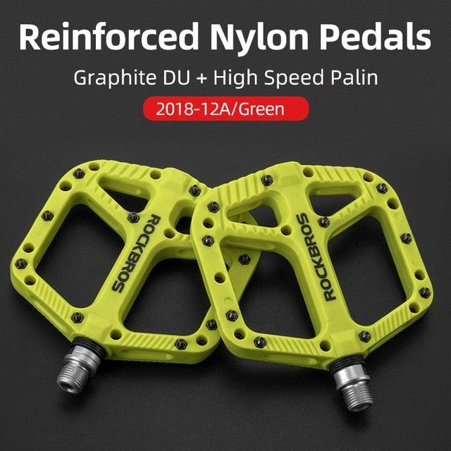 Ultralight Seal Bearings Bicycle Bike Pedals Cycling Nylon Road Pedals Flat Platform Bicycle Parts Accessories Pedals Mountain Bike Pedals Lightweight Nylon Fiber Bicycle Platform Pedals For Mountain Bike Stevvex