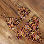 Bikini Swimwear Swimsuit Women Solid Bathing Suit Bikini Set With Pad Female High Waist Beachwear Women Bikini Swimsuits 2 Piece Deep V Neck Swimwear Adjustable Strap Back Bathing Suits Stevvex