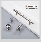 Stainless Steel Cabinet Handles Diameter 10mm Kitchen Door T Bar Straight Handle Pull Knobs Furniture Hardware European Bar Style Cabinet Pull Stevvex