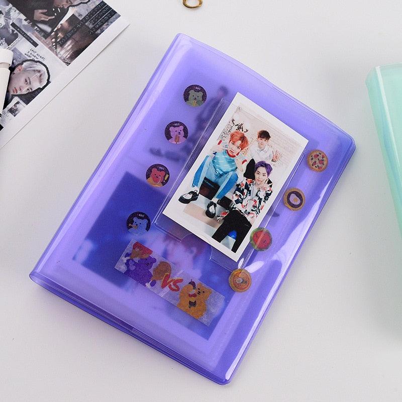Cute Mini Holds 64 Photos Album Jelly Color Photo Album for Name Card 7s 8 25 50s Mini Photo Album Ring Binder Cover Refillable Notebook Photo Album Stevvex