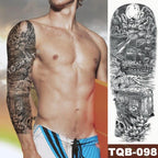 Large Tattoo Sleeve Arm Waterproof Temporary Sticker Tiger Fox For Arm Luxury Colorful Design Stevvex