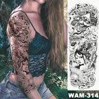 Large Tattoo Sleeve Arm Waterproof Temporary Sticker Tiger Fox For Arm Luxury Colorful Design Stevvex