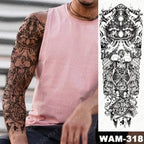 Large Tattoo Sleeve Arm Waterproof Temporary Sticker Tiger Fox For Arm Luxury Colorful Design Stevvex