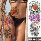 Large Tattoo Sleeve Arm Waterproof Temporary Sticker Tiger Fox For Arm Luxury Colorful Design Stevvex