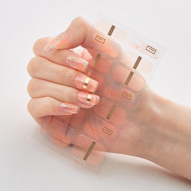 Full Cover Nail Stickers Designer Nail Decals Fashion Five Sorts of Nail Stickers  Nail Sticker set Nail Decoration Nail Strips 3D Nail Art Stickers Decal Slider Template Diy Nail Tool Decorations Nail Art Design Self Adhesive Luxury Designer Nail Sticker Stevvex