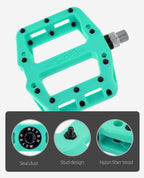 Ultralight Seal Bearings Bicycle Bike Pedals Cycling Nylon Road Pedals Flat Platform Bicycle Parts Accessories Mountain Bike Pedals Ultra Strong Machined Bicycle Flat Alloy Pedals Non-Slip Stevvex