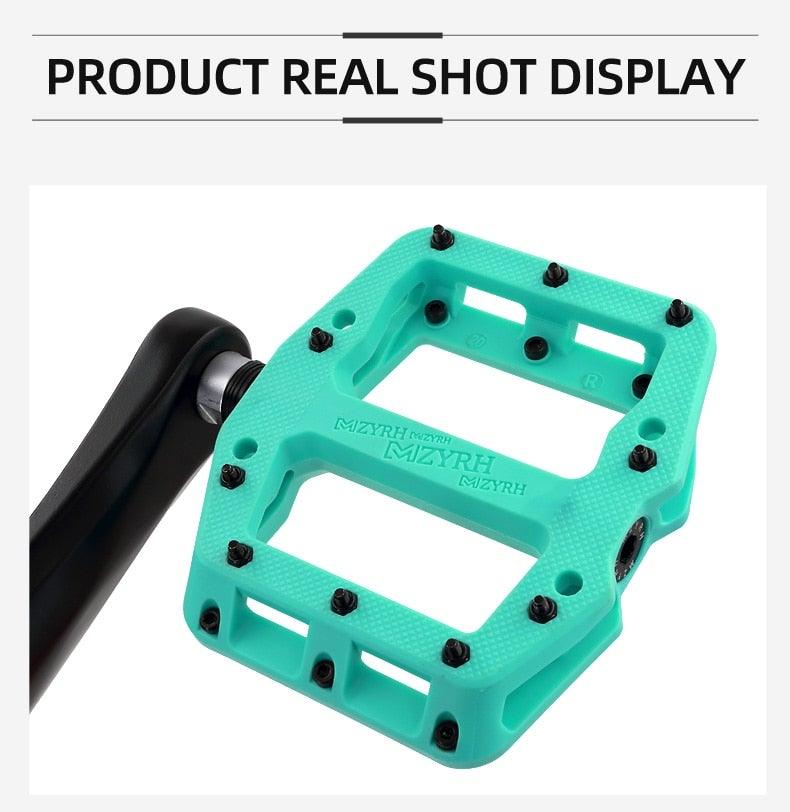 Ultralight Seal Bearings Bicycle Bike Pedals Cycling Nylon Road Pedals Flat Platform Bicycle Parts Accessories Mountain Bike Pedals Ultra Strong Machined Bicycle Flat Alloy Pedals Non-Slip Stevvex