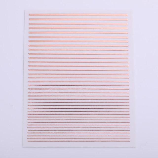 Gold Silver 3D Nail Sticker Curve Stripe Lines Nails Stickers Gradient Adhesive Striping Tape Nail Art Stickers Decal Decoration Metallic Curve Strip Line Nail Decal Self-Adhesive 3D Wave Design Decoration for Women Girls Stevvex