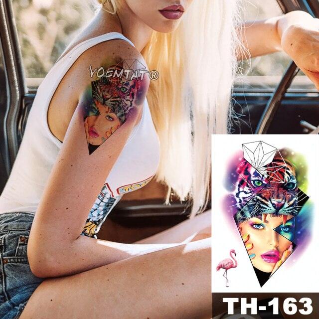 Gladiator Temporary Tattoo Sticker Flower Waterproof Big Modern Womens Mens Body Tattoo Luxury Design Stevvex