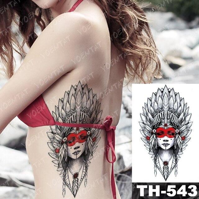 Gladiator Temporary Tattoo Sticker Flower Waterproof Big Modern Womens Mens Body Tattoo Luxury Design Stevvex