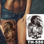 Gladiator Temporary Tattoo Sticker Flower Waterproof Big Modern Womens Mens Body Tattoo Luxury Design Stevvex