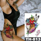 Gladiator Temporary Tattoo Sticker Flower Waterproof Big Modern Womens Mens Body Tattoo Luxury Design Stevvex