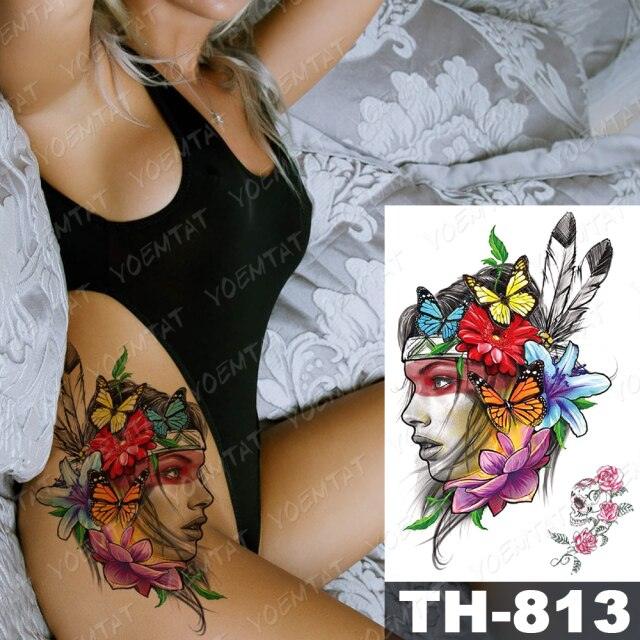Gladiator Temporary Tattoo Sticker Flower Waterproof Big Modern Womens Mens Body Tattoo Luxury Design Stevvex