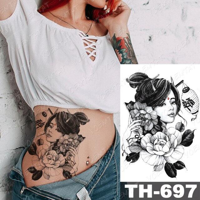 Gladiator Temporary Tattoo Sticker Flower Waterproof Big Modern Womens Mens Body Tattoo Luxury Design Stevvex