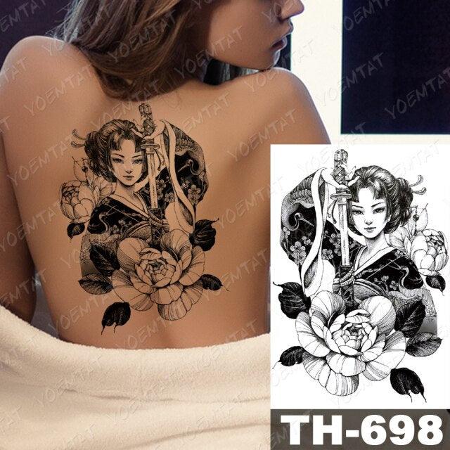 Gladiator Temporary Tattoo Sticker Flower Waterproof Big Modern Womens Mens Body Tattoo Luxury Design Stevvex