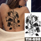 Gladiator Temporary Tattoo Sticker Flower Waterproof Big Modern Womens Mens Body Tattoo Luxury Design Stevvex