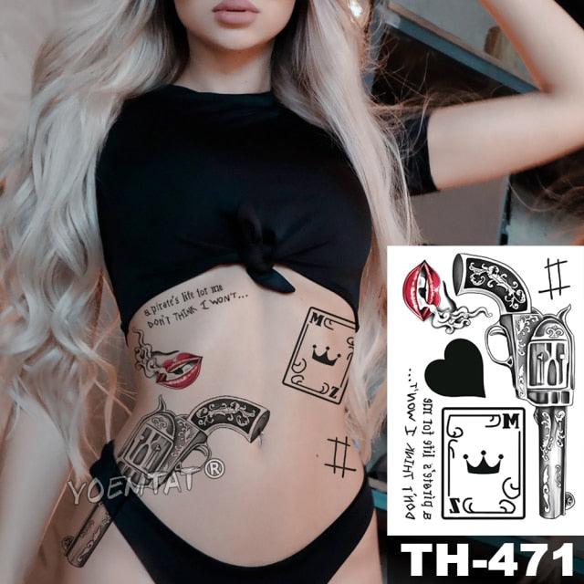 Gladiator Temporary Tattoo Sticker Flower Waterproof Big Modern Womens Mens Body Tattoo Luxury Design Stevvex