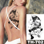 Gladiator Temporary Tattoo Sticker Flower Waterproof Big Modern Womens Mens Body Tattoo Luxury Design Stevvex