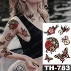 Gladiator Temporary Tattoo Sticker Flower Waterproof Big Modern Womens Mens Body Tattoo Luxury Design Stevvex