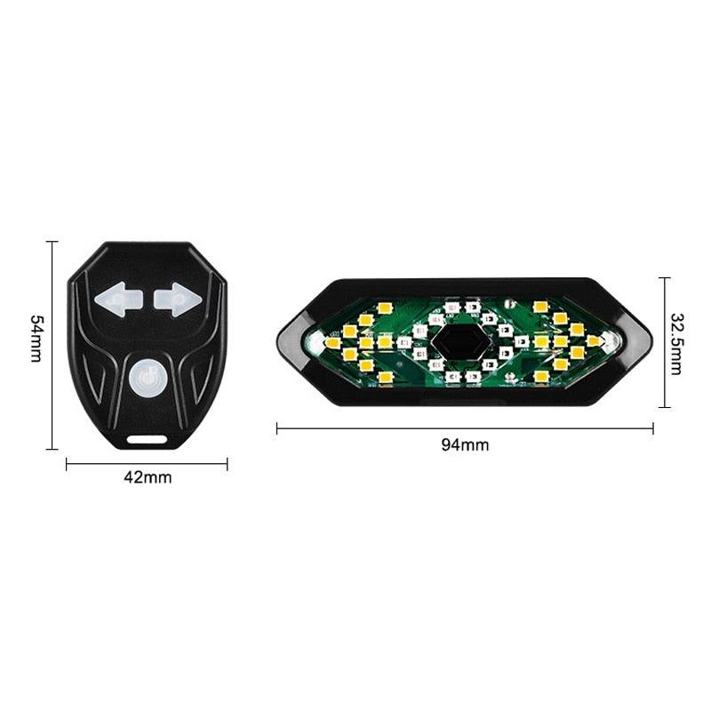 Bike Turn Signals Remote Control Bicycle Direction Indicator LED Rear Light USB Rechargeable Cycling Taillight With Horn Wireless Remote Control Bike Rear Light Back USB Rechargeable Safety Warning Cycling Light Fits On Any Road Bicycle Stevvex
