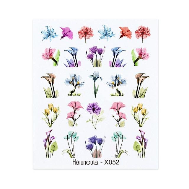 Embossed Nails Sticker 3D Flower Leaves Slider Water Transfer Nail Decals for Nail Art Transfer Sticker  3D Wave Design Decoration for Women Girls Art Stickers Decal Decoration Metallic Curve Strip Line Nail Decor Stevvex