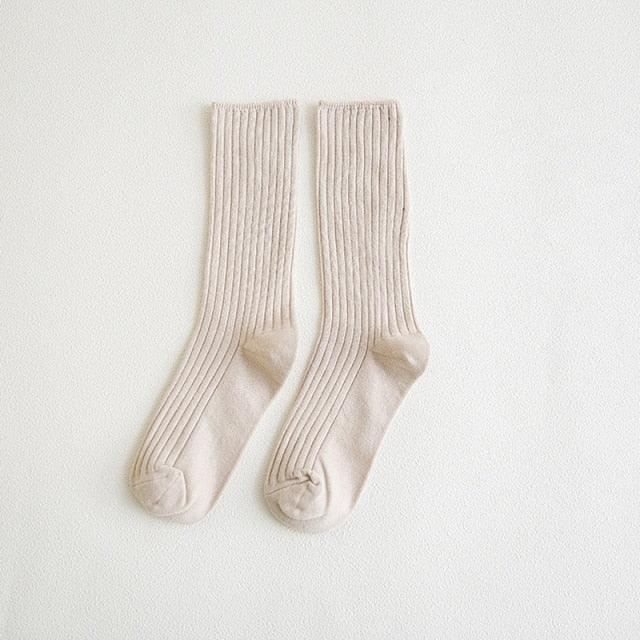 1Pair Ladies Pile Socks for Autumn Winter Pure Cotton Socks Solid Color Keep Warm Women Socks Mid Tube Socks Thickening Cashmere Socks For Men And Women Stevvex