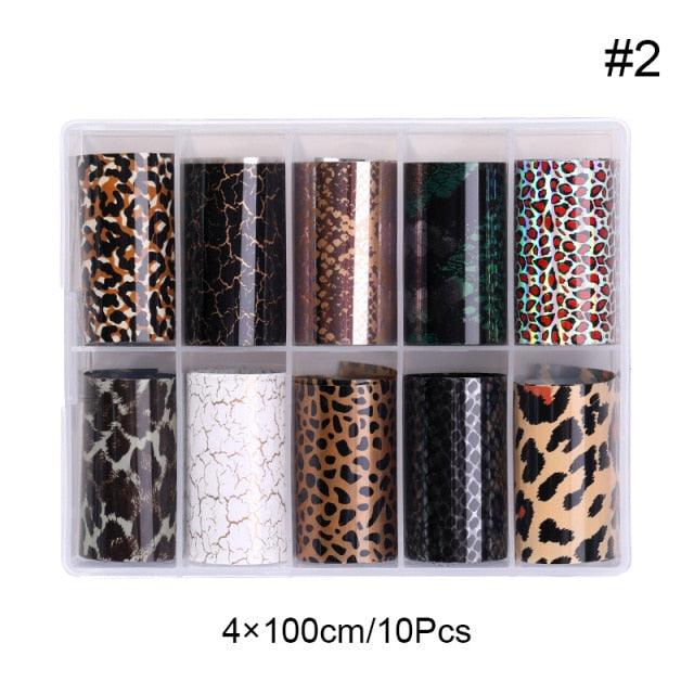 Snake Leopard Nail Foils Marble Nail Art Transfer Sticker Slider Nail Art Decal Manicuring Design Tip Decoration Decal Self-Adhesive 3D Wave Design Decoration for Women Girls Adhesive Striping Tape Nail Art Stickers Metallic Curve Strip Line Nail Decal Stevvex