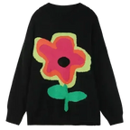 Floral Jacquard Casual Knit Pullover Women Sweaters,Winter ELF Vintage