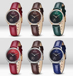 New Red Women Fashion Watch Quartz Luxury Leather Strap Analog Waterproof And Scratch Resistant Watches Excellent Gift For Women
