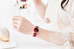New Red Women Fashion Watch Quartz Luxury Leather Strap Analog Waterproof And Scratch Resistant Watches Excellent Gift For Women