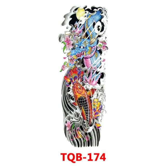 Full Arm Large Size Sleeve Temporary Sticker Dragon Tattoo Waterproof Body Art Realistic 3D Design For Mens Stevvex