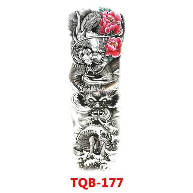 Full Arm Large Size Sleeve Temporary Sticker Dragon Tattoo Waterproof Body Art Realistic 3D Design For Mens Stevvex