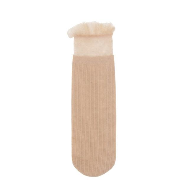 1 Pair Woman Socks Spring New Fashion Socks Solid Color Women Soft Cute Long Socks For Women Mesh Thin Socks High Quality Cotton Invisible Socks For Women Stevvex