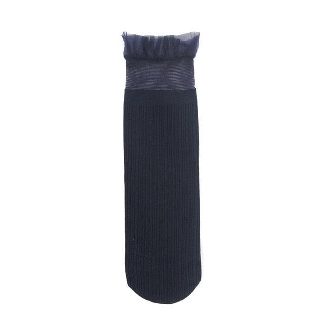 1 Pair Woman Socks Spring New Fashion Socks Solid Color Women Soft Cute Long Socks For Women Mesh Thin Socks High Quality Cotton Invisible Socks For Women Stevvex
