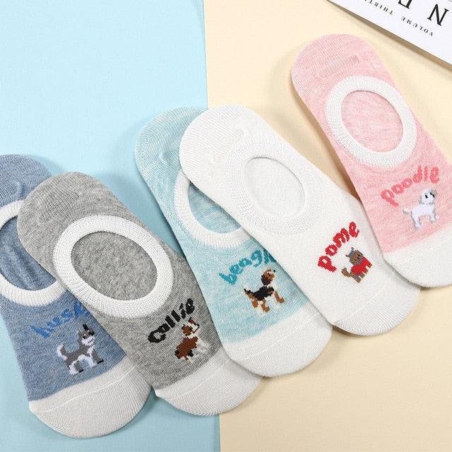 5 Pairs/Lot Cute Harajuku Animal Women Socks Set Funny Spring Cat Dog Rabbit Panda Low Cut Short Sock Happy Stevvex