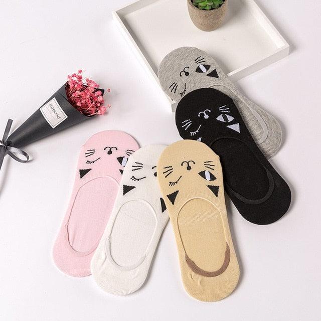 5 Pairs/Lot Cute Harajuku Animal Women Socks Set Funny Spring Cat Dog Rabbit Panda Low Cut Short Sock Happy Stevvex
