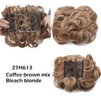 Trending LARGE Comb Clip In Curly Hair Extension Synthetic Hair Pieces Chignon Women Updo Cover Hairpiece Extension Hair Bun Clip in Hair Extension For Volumized Hair Buns For Girls