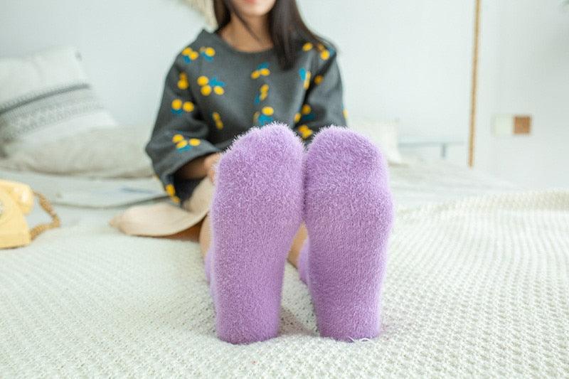 1 pairs Thermal Fluffy Socks Autumn-Winter New Year Socks New Fashion Warm Avocado Cherry Eggplant Socks Warm Ankle Socks Winter Socks For Men And Women Stevvex