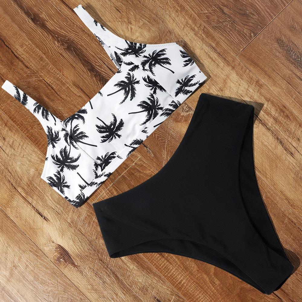 High Waist Bikini Leopard Bikini Women Push Up Swimsuit Women's Leopard Print Swimsuits High Waist Bikini Set 2 Piece Bathing Suits Women Printed Swimwear Tie Dye Summer Swim Beachwear Stevvex