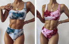 High Waist Bikini Leopard Bikini Women Push Up Swimsuit Women's Leopard Print Swimsuits High Waist Bikini Set 2 Piece Bathing Suits Women Printed Swimwear Tie Dye Summer Swim Beachwear Stevvex