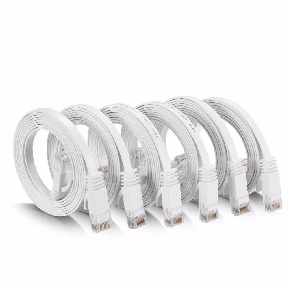 Cat6 RJ45 Network LAN Ethernet Flat Cable Computer UTP Patch Cord For Router Network Ethernet Cable Plated RJ45 Connectors Ethernet LAN Cable Stevvex