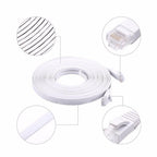 Cat6 RJ45 Network LAN Ethernet Flat Cable Computer UTP Patch Cord For Router Network Ethernet Cable Plated RJ45 Connectors Ethernet LAN Cable Stevvex