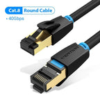 Cat8 Ethernet Cable SSTP 40Gbps 2000MHz RJ45 Network Lan Patch Cord Internet Network LAN Wire Cables with Gold Plated RJ45 Connector For Router Modem Laptop Gaming Stevvex