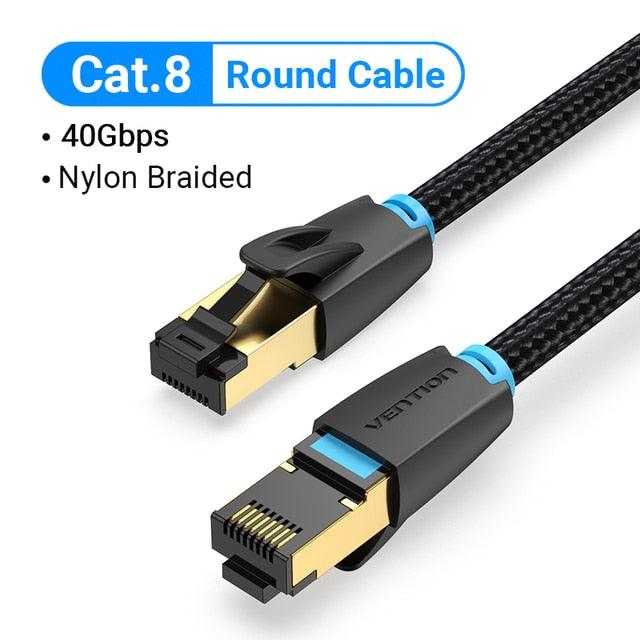 Cat8 Ethernet Cable SSTP 40Gbps 2000MHz RJ45 Network Lan Patch Cord Internet Network LAN Wire Cables with Gold Plated RJ45 Connector For Router Modem Laptop Gaming Stevvex