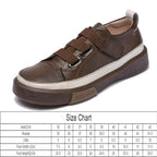Luxury Leather Womens Sneakers Spring Shoes New Genuine Leather Casual Women Fashion Flat Girl Student Shoes Comfortable Women's Casual Flats Elegant Soft Walking Sneakers Stevvex