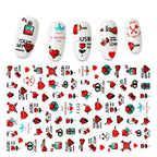 The New 3D Nail Sticker Cool English Letter stickers for nail Foil Love Heart Design Fashion Manicure Stickers Girls Manicure Decoration Nail Art Supplies 3D Self-Adhesive Nail Decals Designer Nail Stickers for Acrylic Nails