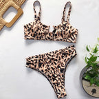 Leopard Bikinis Bikini Swimming Women's Bathing Suits Push Up Swimsuit Women's Padded Underwire Bikini  Wire Push Up Bathing Suit Leopard Printed High Cut Vintage Swimsuit Stevvex