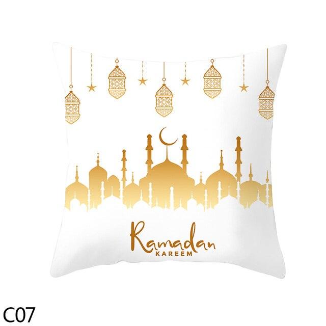 Black Gold Decor Pillow Case Ramadan Cushion Cover Pattern Decorative Cushion Pillowcase Stylish Pillow Home Decor Pillowcover Stevvex