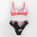 Push Up Floral Bikini Sets Women Two Pieces Swimsuits Women's Bathing Suits Push Up Halter Bandage Bikini Floral Printing Swim Bottoms Two Piece Swimsuits New Girl Beach Bathing Suits Swimwear Stevvex